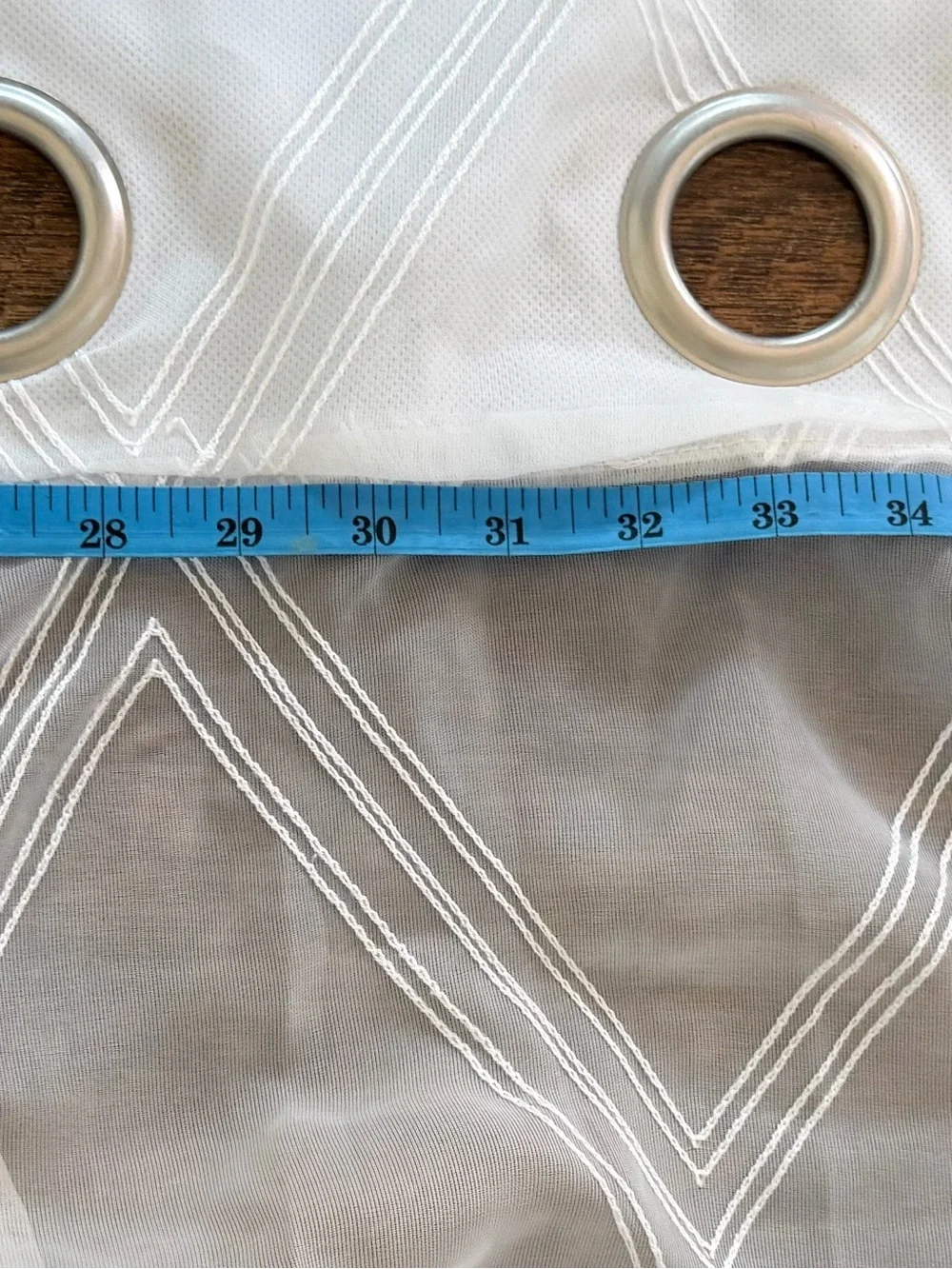 Sheer White Grommet Curtain Panel. 2 panels